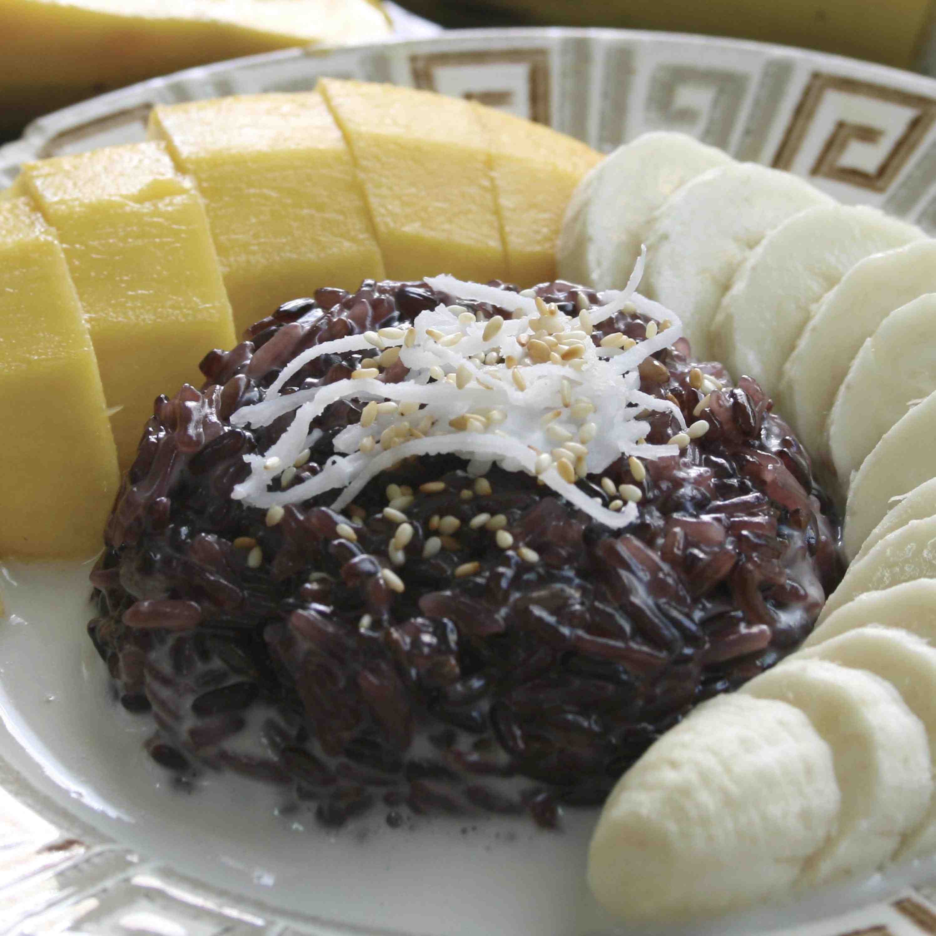 Image of Black Sticky Rice with Mango and Banana